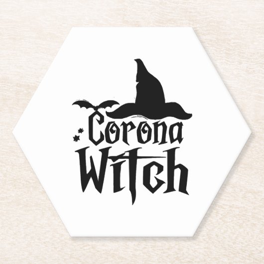 Corona Hexehy Halloween , Funny Halloween , Untersetzer (Vorderseite)