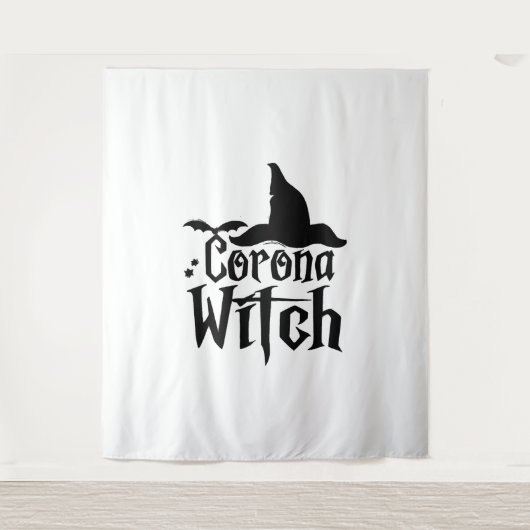 Corona Hexehy Halloween , Funny Halloween , Wandteppich (Vorderseite)