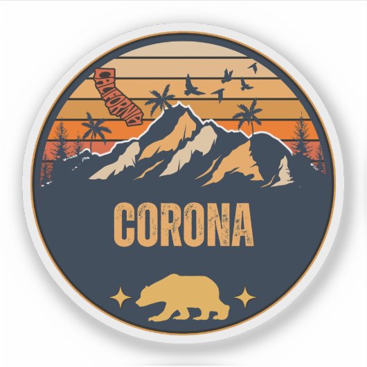 Corona, Kalifornien Aufkleber (Vorderseite)