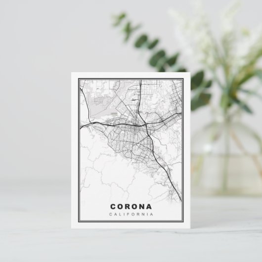Corona Map Postkarte (Stehend Vorderseite)