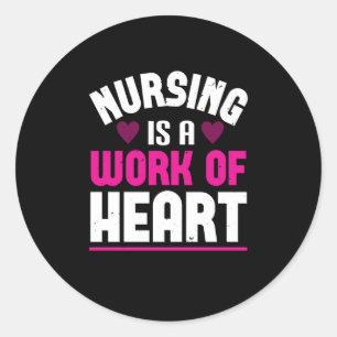 Corona Nurses Nursing ist ein Werk des Herzens Runder Aufkleber