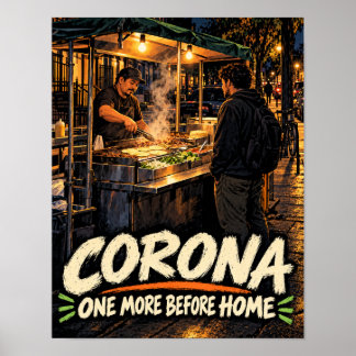 Corona Taco Stand Nacht Poster