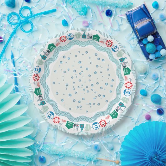 Corona-Virenschutz Pappteller (Party)