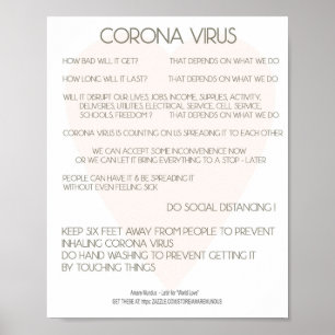 Corona Virus Advice Poster for Workplace, Zuhause
