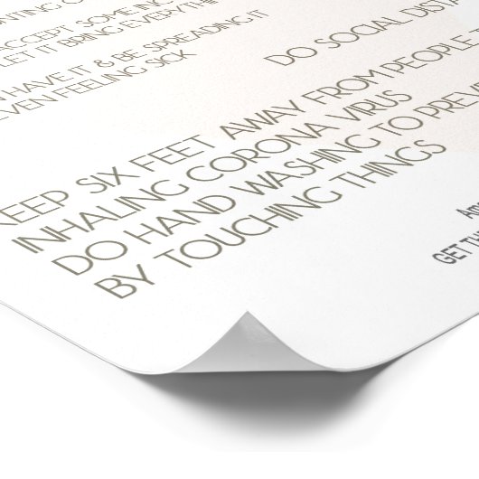 Corona Virus Advice Poster für den Arbeitsplatz, Z (Ecke)