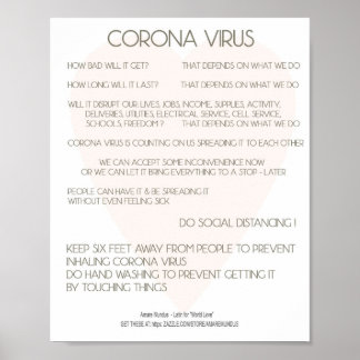Corona Virus Advice Poster für den Arbeitsplatz, Z
