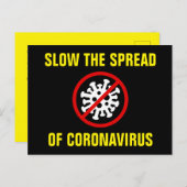 Corona Virus Covid 19 Verlangsamung der Verbreitun Postkarte (Vorne/Hinten)