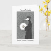 Corona Virus COVID Pandemie Birthday Plague Doc Karte (Gelbe Blume)