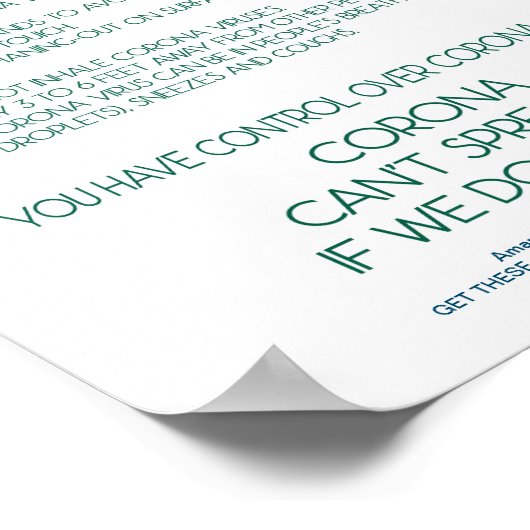 Corona Virus Facsheet sign poster workplace (Ecke)