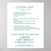 Corona Virus Facsheet sign poster workplace (Vorne)