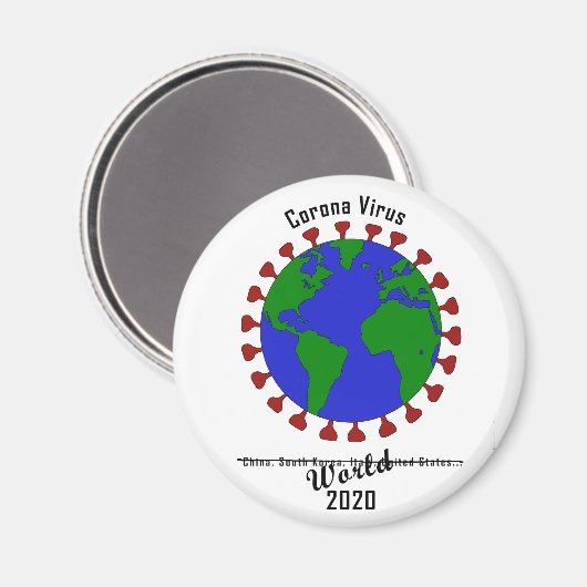 Corona Virus Magnet (Vorderseite/Rückseite)