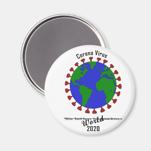 Corona Virus Magnet (Vorderseite/Rückseite)