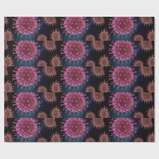 Corona-Virus-Mikrobiologie Geschenkpapier (Flach)