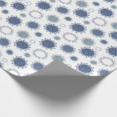 Corona-Virus-Muster COVID-19 Blue Green Geschenkpapier (Ecke)