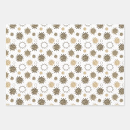 Corona Virus Muster COVID-19 Gold Silver Blue Geschenkpapier Set