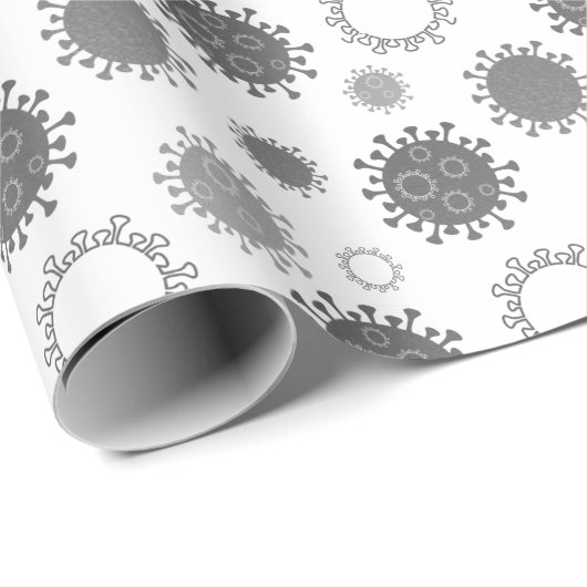 Corona-Virus-Muster COVID-19 Silver Gray Geschenkpapier (Rolleneckpunkt)