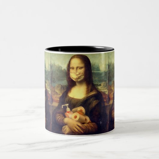 Corona-Virus-Portrait Zweifarbige Tasse (Mittel)
