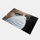 Corona Virus Protective Mask Floor Mat Fußmatte (Schrägansicht)