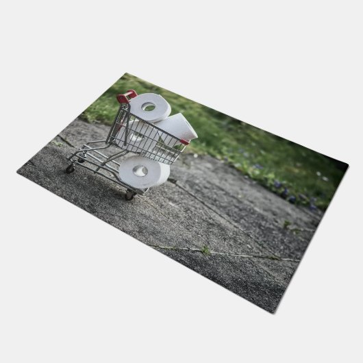 Corona Virus Protective Mask Floor Mat Fußmatte (Schrägansicht)