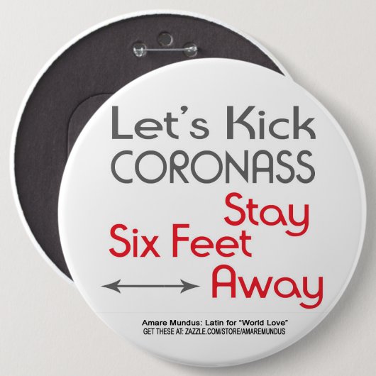 Corona-Virus-Sozialdistanzierung Signaltonposter-T Button (Vorne & Hinten)