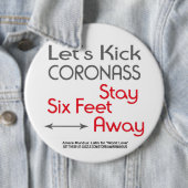 Corona-Virus-Sozialdistanzierung Signaltonposter-T Button (Beispiel)