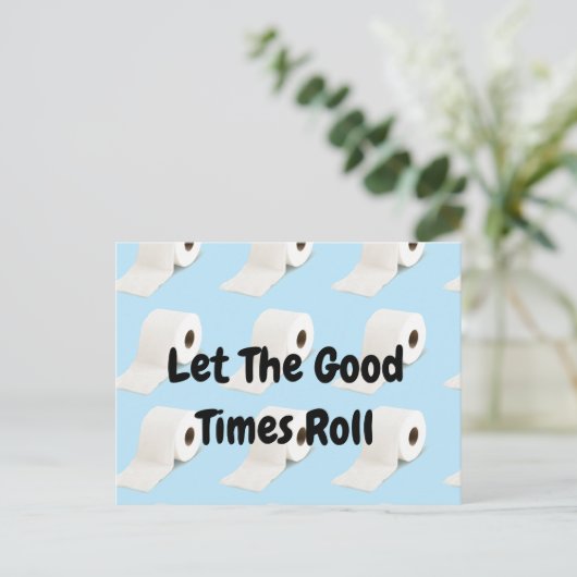 Corona Virus Toilette Roll Blue Postkarte (Stehend Vorderseite)