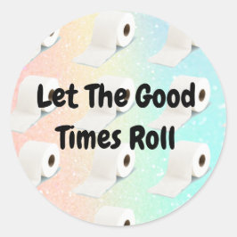 Corona Virus Toilette Roll Pink Glitzer Runder Aufkleber