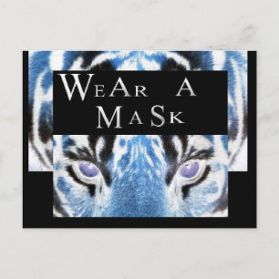 CORONA WIRUS TRAGEN EINE MASKE POSTKARTE