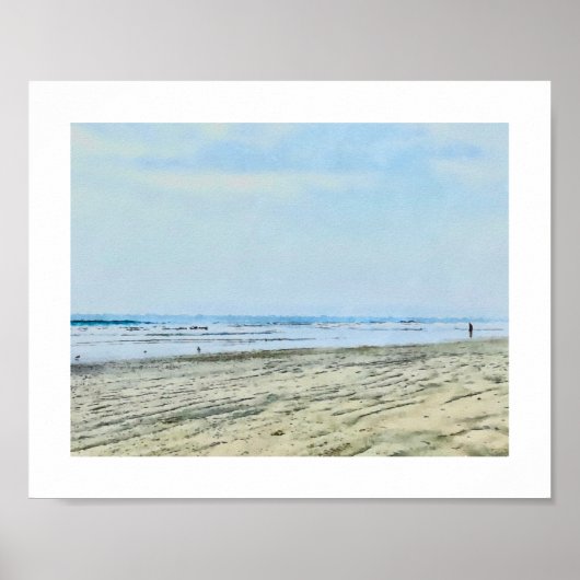 Coronado Beach California Aquarellmalerei Poster (Vorne)