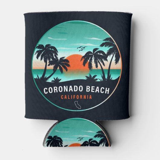 Coronado Beach California Retro Sunset Souvenirs Dosenkühler (Vorderseite)