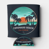 Coronado Beach California Retro Sunset Souvenirs Dosenkühler (Rückseite)