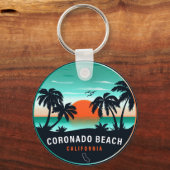 Coronado Beach California Retro Sunset Souvenirs Schlüsselanhänger (Rückseite)