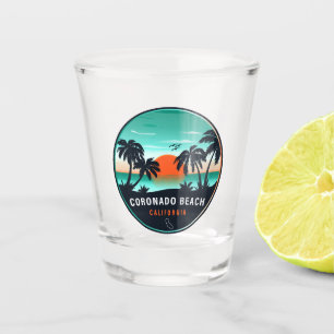 Coronado Beach California Retro Sunset Souvenirs Schnapsglas