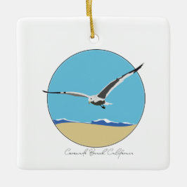 Coronado Beach, California Sea Gull over Beach Keramikornament