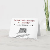 CORONADO BEACH FEIERTAGSKARTE (Rückseite)