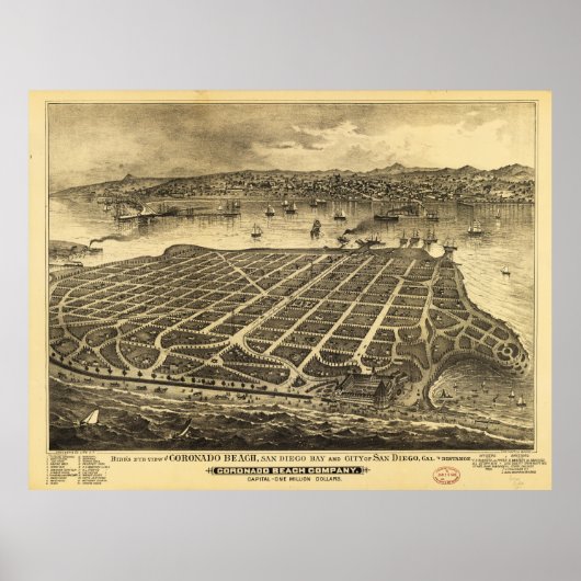 Coronado Beach San Diego California (1880) Poster (Vorne)