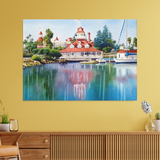 Coronado Boathouse Reflection Leinwanddruck (Insitu (Wohnzimmer))