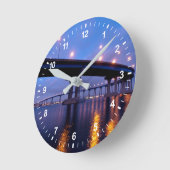 Coronado Bridge at Dusk Runde Wanduhr (Winkel)