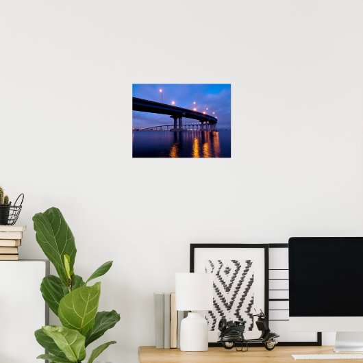 Coronado Bridge in Dusk Poster (Heimbüro)