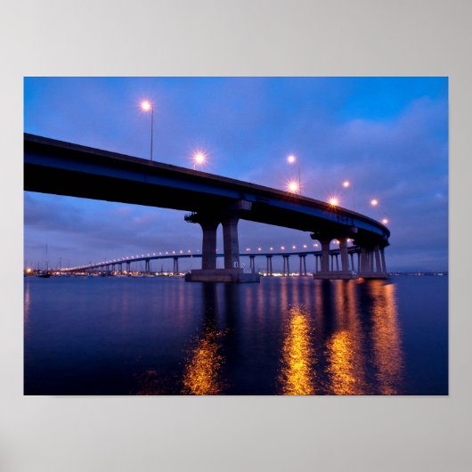 Coronado Bridge in Dusk Poster (Vorne)