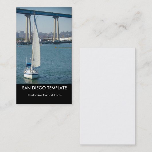Coronado Bridge Sailing San Diego Visitenkarte (Vorne/Hinten)