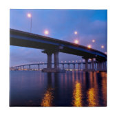 Coronado-Brücke bei Dusk Fliese (Vorderseite)
