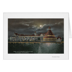 Coronado, CA - Moonlit Ansicht von Hotel Del