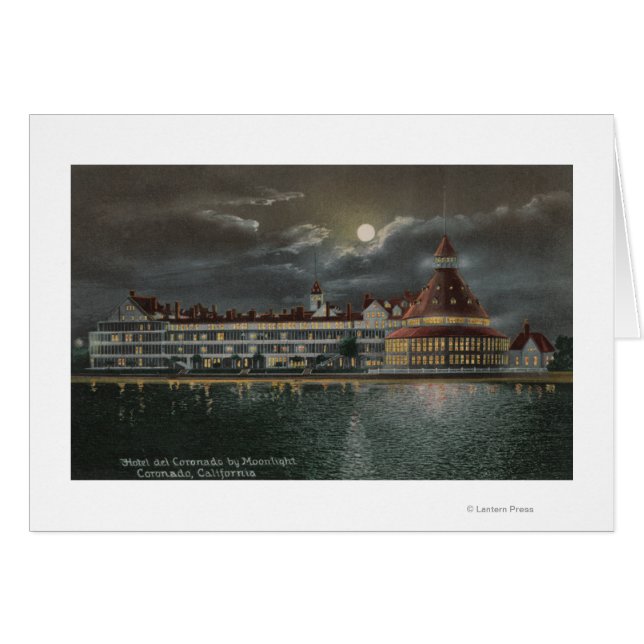 Coronado, CA - Moonlit View Hotel del Coronad (Vorderseite (Horizontal))