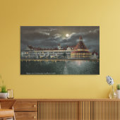 Coronado, CA - Moonlit View Hotel del Coronad Leinwanddruck (Insitu (Wohnzimmer))