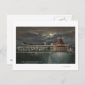 Coronado, CA - Moonlit View Hotel del Coronad Postkarte (Vorne/Hinten)