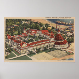 Coronado, CA - Vogelauge im Hotel del Coronado Poster