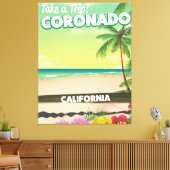 Coronado California Beach Travel Poster Leinwanddruck (Insitu (Wohnzimmer))