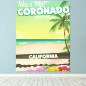 Coronado California Beach Travel Poster Leinwanddruck (Insitu (Holzboden))