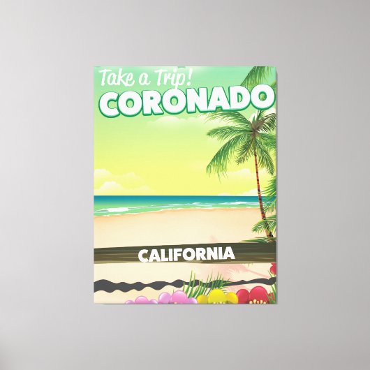 Coronado California Beach Travel Poster Leinwanddruck (Vorderseite)
